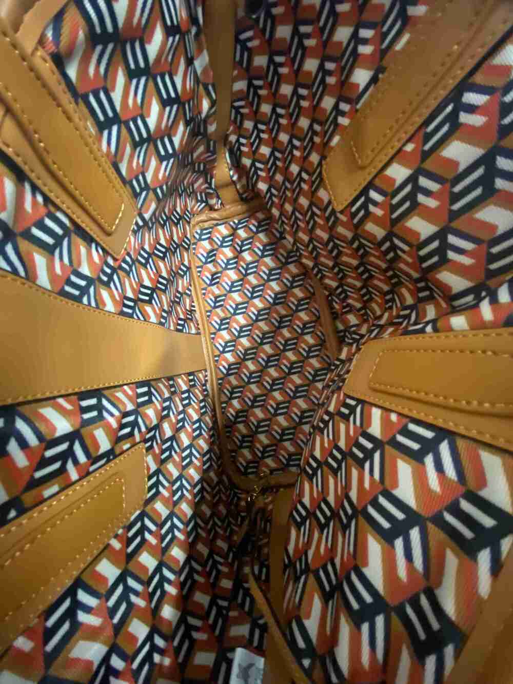 ✨ MCM Cognac Monogram Reversible Medium Shoulder Tote Bag - Picture 4 of 5